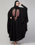 Muslim Smoking Sleeve Resham Embroidery Irani Kaftan In the Shade of Black